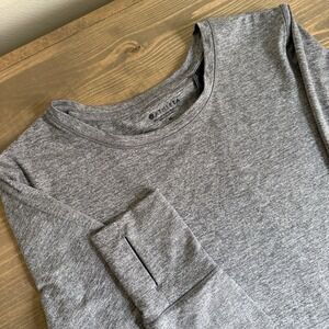 Athleta Womens‎ Medium Heather Grey  Sunlover UPF Tulip Back Long Sleeve Shirt